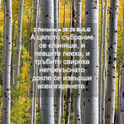 Picture 04 - 2 Летописи 29:28 BULG - А цялото събрание се - Bible Verse Picture