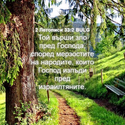 Picture 04 - 2 Летописи 33:2 BULG - Той върши зло пред Господа, - Bible Verse Picture