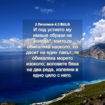 Picture 04 - 2 Летописи 4:3 BULG - И под устието му имаше - Bible Verse Picture