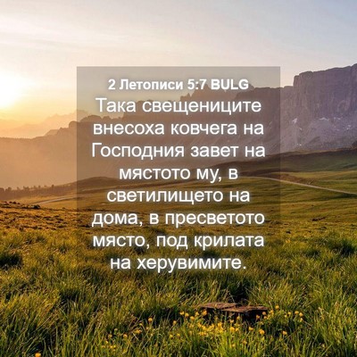 Picture 04 - 2 Летописи 5:7 BULG - Така свещениците внесоха - Bible Verse Picture