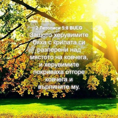 Picture 04 - 2 Летописи 5:8 BULG - Защото херувимите бяха с - Bible Verse Picture
