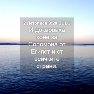 Picture 04 - 2 Летописи 9:28 BULG - И докарваха коне за - Bible Verse Picture