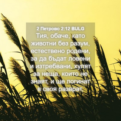 Picture 04 - 2 Петрово 2:12 BULG - Тия, обаче, като животни - Bible Verse Picture