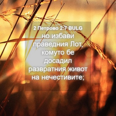 Picture 04 - 2 Петрово 2:7 BULG - но избави праведния Лот, - Bible Verse Picture
