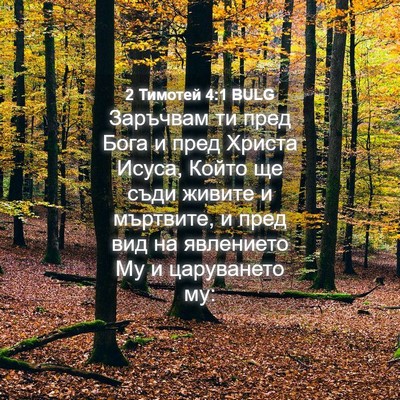 Picture 04 - 2 Тимотей 4:1 BULG - Заръчвам ти пред Бога и - Bible Verse Picture