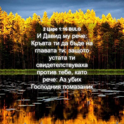 Picture 04 - 2 Царе 1:16 BULG - И Давид му рече: Кръвта ти - Bible Verse Picture