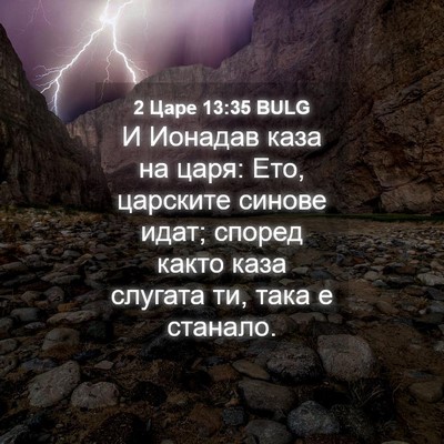 Picture 04 - 2 Царе 13:35 BULG - И Ионадав каза на царя: Ето, - Bible Verse Picture