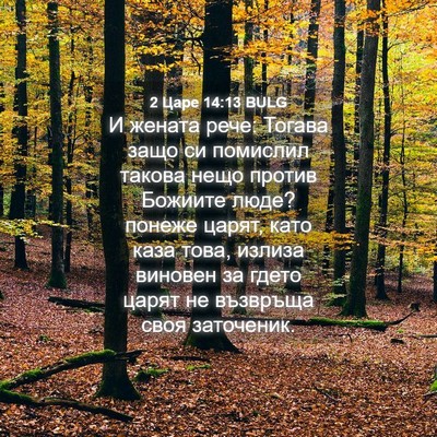 Picture 04 - 2 Царе 14:13 BULG - И жената рече: Тогава защо - Bible Verse Picture