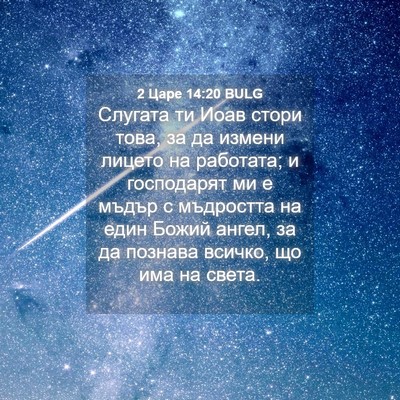 Picture 04 - 2 Царе 14:20 BULG - Слугата ти Иоав стори това, - Bible Verse Picture