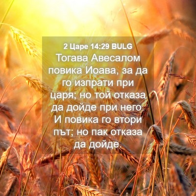 Picture 04 - 2 Царе 14:29 BULG - Тогава Авесалом повика - Bible Verse Picture