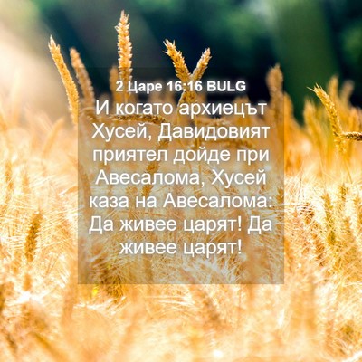 Picture 04 - 2 Царе 16:16 BULG - И когато архиецът Хусей, - Bible Verse Picture