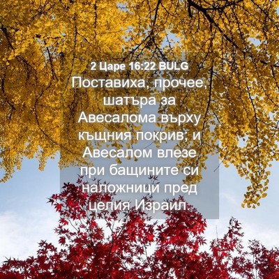 Picture 04 - 2 Царе 16:22 BULG - Поставиха, прочее, шатъра - Bible Verse Picture