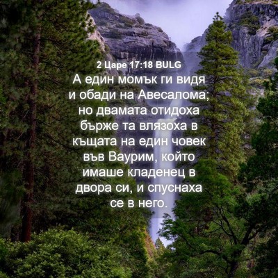 Picture 04 - 2 Царе 17:18 BULG - А един момък ги видя и - Bible Verse Picture