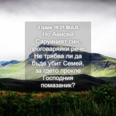 Picture 04 - 2 Царе 19:21 BULG - Но Ависей Саруиният син, - Bible Verse Picture