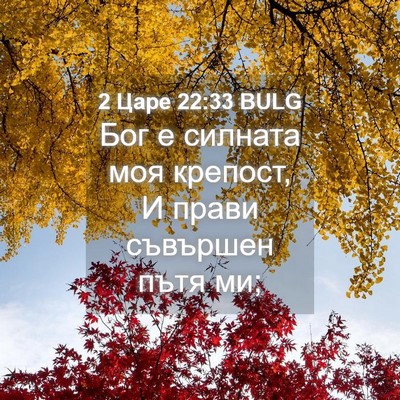 Picture 04 - 2 Царе 22:33 BULG - Бог е силната моя крепост, - Bible Verse Picture