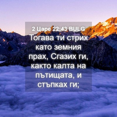 Picture 04 - 2 Царе 22:43 BULG - Тогава ти стрих като - Bible Verse Picture
