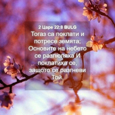 Picture 04 - 2 Царе 22:8 BULG - Тогаз са поклати и потресе - Bible Verse Picture