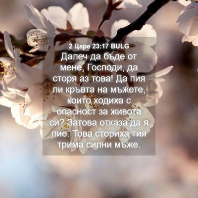 Picture 04 - 2 Царе 23:17 BULG - Далеч да бъде от мене, - Bible Verse Picture