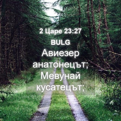 Picture 04 - 2 Царе 23:27 BULG - Авиезер анатонецът; - Bible Verse Picture