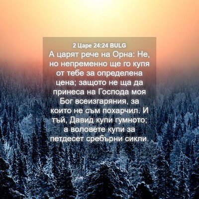 Picture 04 - 2 Царе 24:24 BULG - А царят рече на Орна: Не, но - Bible Verse Picture