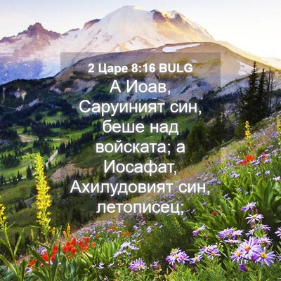 Picture 04 - 2 Царе 8:16 BULG - А Иоав, Саруиният син, беше - Bible Verse Picture