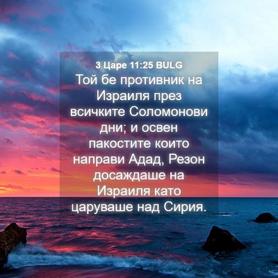 Picture 04 - 3 Царе 11:25 BULG - Той бе противник на - Bible Verse Picture