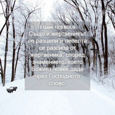 Picture 04 - 3 Царе 13:5 BULG - Също и жертвеникът се - Bible Verse Picture