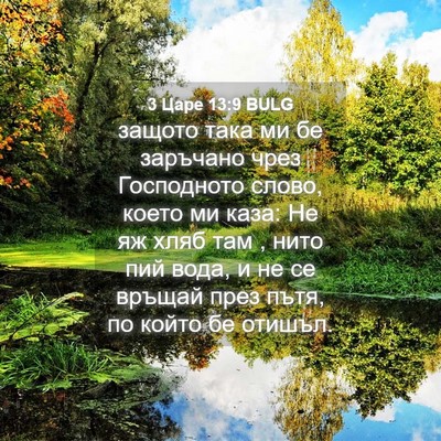 Picture 04 - 3 Царе 13:9 BULG - защото така ми бе заръчано - Bible Verse Picture