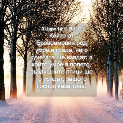 Picture 04 - 3 Царе 14:11 BULG - Който от Еровоамовия род - Bible Verse Picture