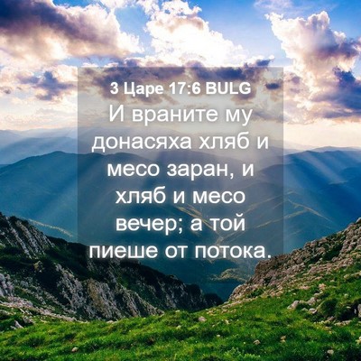 Picture 04 - 3 Царе 17:6 BULG - И враните му донасяха хляб - Bible Verse Picture