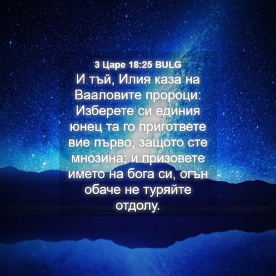 Picture 04 - 3 Царе 18:25 BULG - И тъй, Илия каза на - Bible Verse Picture