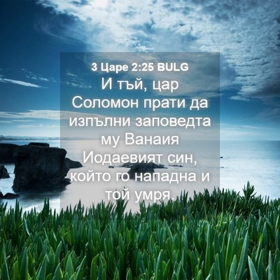 Picture 04 - 3 Царе 2:25 BULG - И тъй, цар Соломон прати да - Bible Verse Picture