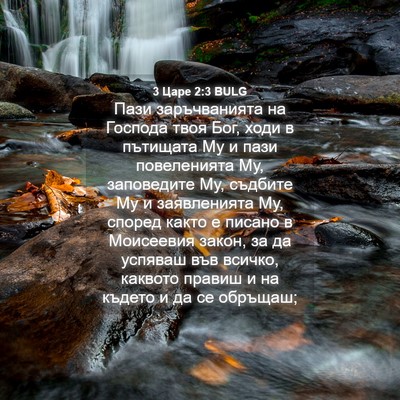 Picture 04 - 3 Царе 2:3 BULG - Пази заръчванията на - Bible Verse Picture