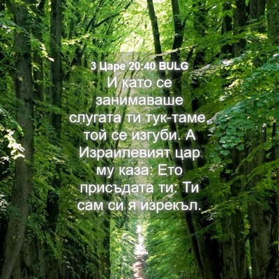 Picture 04 - 3 Царе 20:40 BULG - И като се занимаваше - Bible Verse Picture