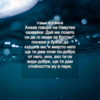 Picture 04 - 3 Царе 21:2 BULG - Ахаав говори на Навутея - Bible Verse Picture