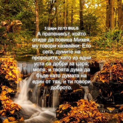 Picture 04 - 3 Царе 22:13 BULG - А пратеникът, който отиде - Bible Verse Picture