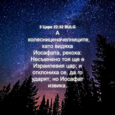 Picture 04 - 3 Царе 22:32 BULG - А колесниценачелниците, - Bible Verse Picture