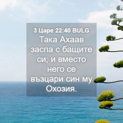Picture 04 - 3 Царе 22:40 BULG - Така Ахаав заспа с бащите - Bible Verse Picture