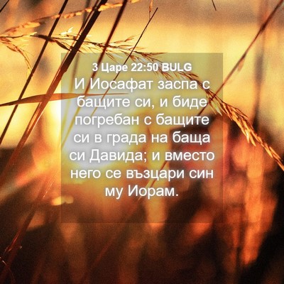 Picture 04 - 3 Царе 22:50 BULG - И Иосафат заспа с бащите - Bible Verse Picture
