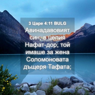Picture 04 - 3 Царе 4:11 BULG - Авинадавовият син, в целия - Bible Verse Picture