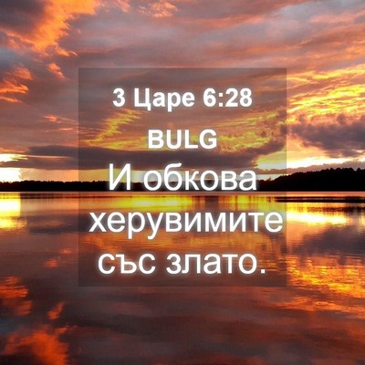 Picture 04 - 3 Царе 6:28 BULG - И обкова херувимите със - Bible Verse Picture