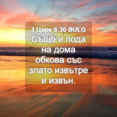 Picture 04 - 3 Царе 6:30 BULG - Също и пода на дома обкова - Bible Verse Picture