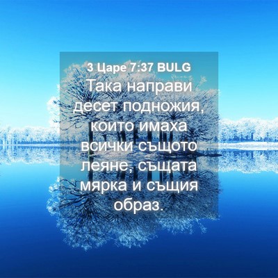 Picture 04 - 3 Царе 7:37 BULG - Така направи десет - Bible Verse Picture