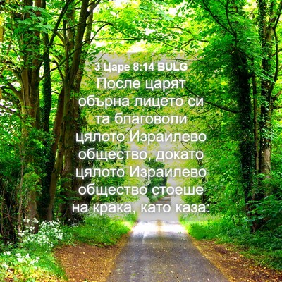 Picture 04 - 3 Царе 8:14 BULG - После царят обърна лицето - Bible Verse Picture