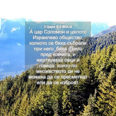 Picture 04 - 3 Царе 8:5 BULG - А цар Соломон и цялото - Bible Verse Picture