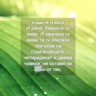 Picture 04 - 4 Царе 10:14 BULG - И рече: Хванете ги живи. И - Bible Verse Picture