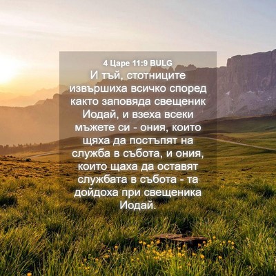 Picture 04 - 4 Царе 11:9 BULG - И тъй, стотниците - Bible Verse Picture