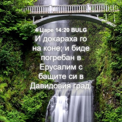 Picture 04 - 4 Царе 14:20 BULG - И докараха го на коне; и - Bible Verse Picture