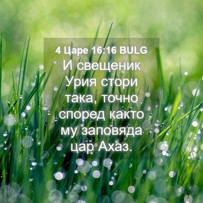 Picture 04 - 4 Царе 16:16 BULG - И свещеник Урия стори така, - Bible Verse Picture
