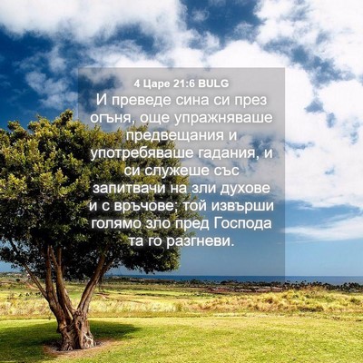Picture 04 - 4 Царе 21:6 BULG - И преведе сина си през - Bible Verse Picture